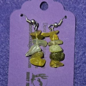 Approximately 2¾ inches Yellow quartz chips with stainless steel ear wires.