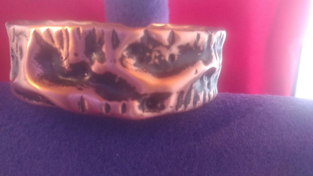 Copper hammered cuff bracelet