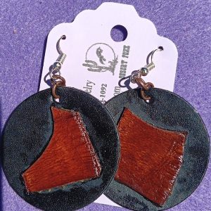 Approx. 2 1/8 inches, Black Hand painted Leather with Hand Dyed Leather.