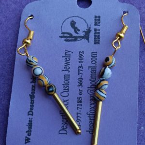 Approx 1 3/4 inches Gold rods with multi colored mini beads with gold findings.